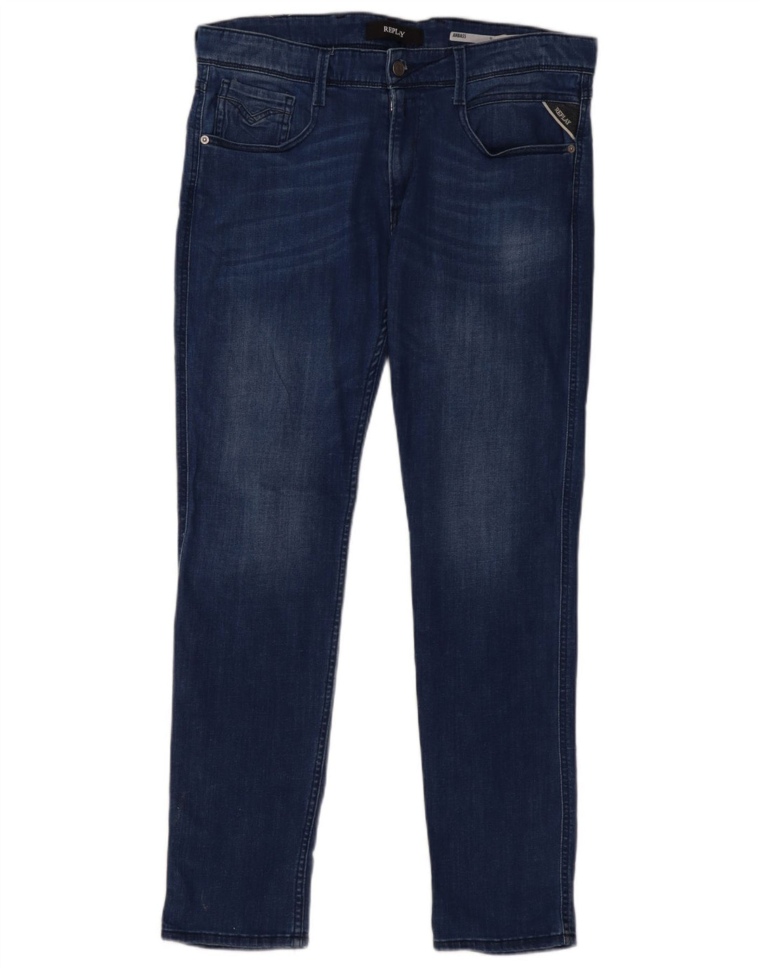 Replay Jeans Feminino Anbass Slim W34 L32 Azul Algodão