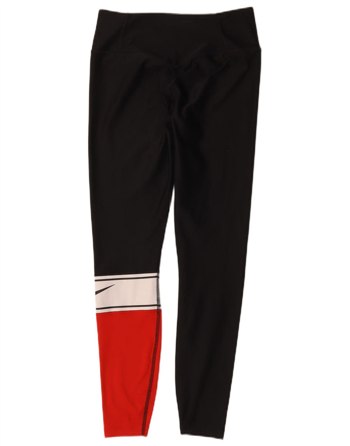 Leggings Nike Femininas Graphic UK 10 Pequenas Pretas Colorblock Poliéster