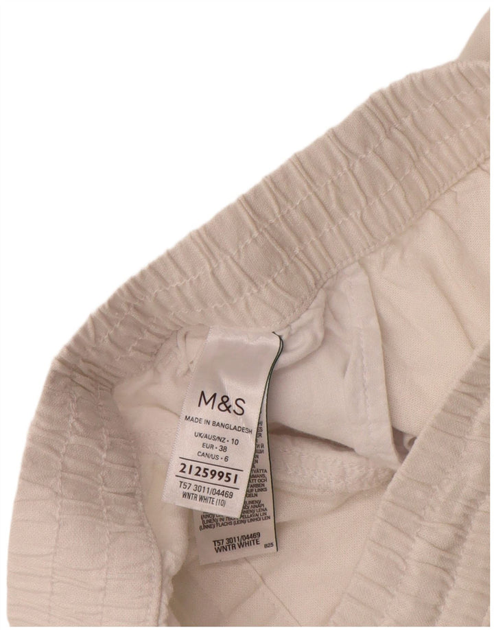 Shorts chino feminino Marks & Spencer Reino Unido 10 pequeno W28 linho branco