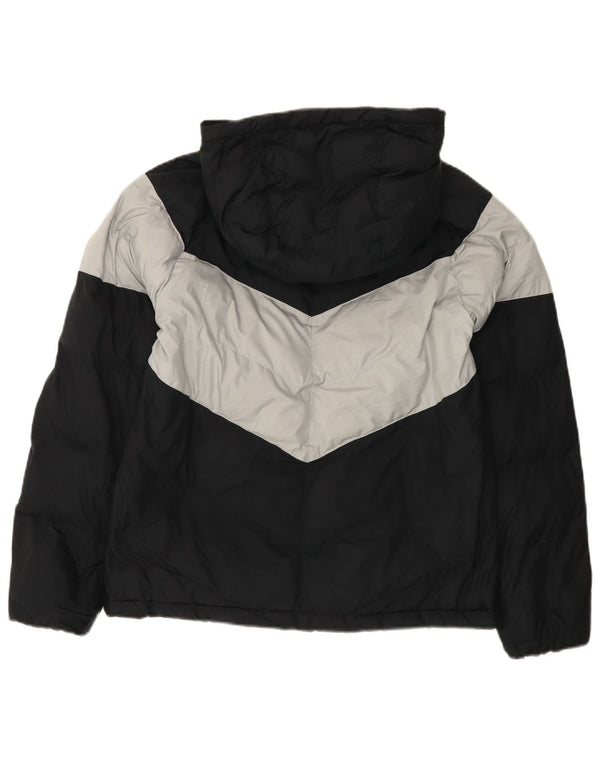 Jaqueta acolchoada com capuz Nike Boys 13-14 anos XL preto colorblock poliéster