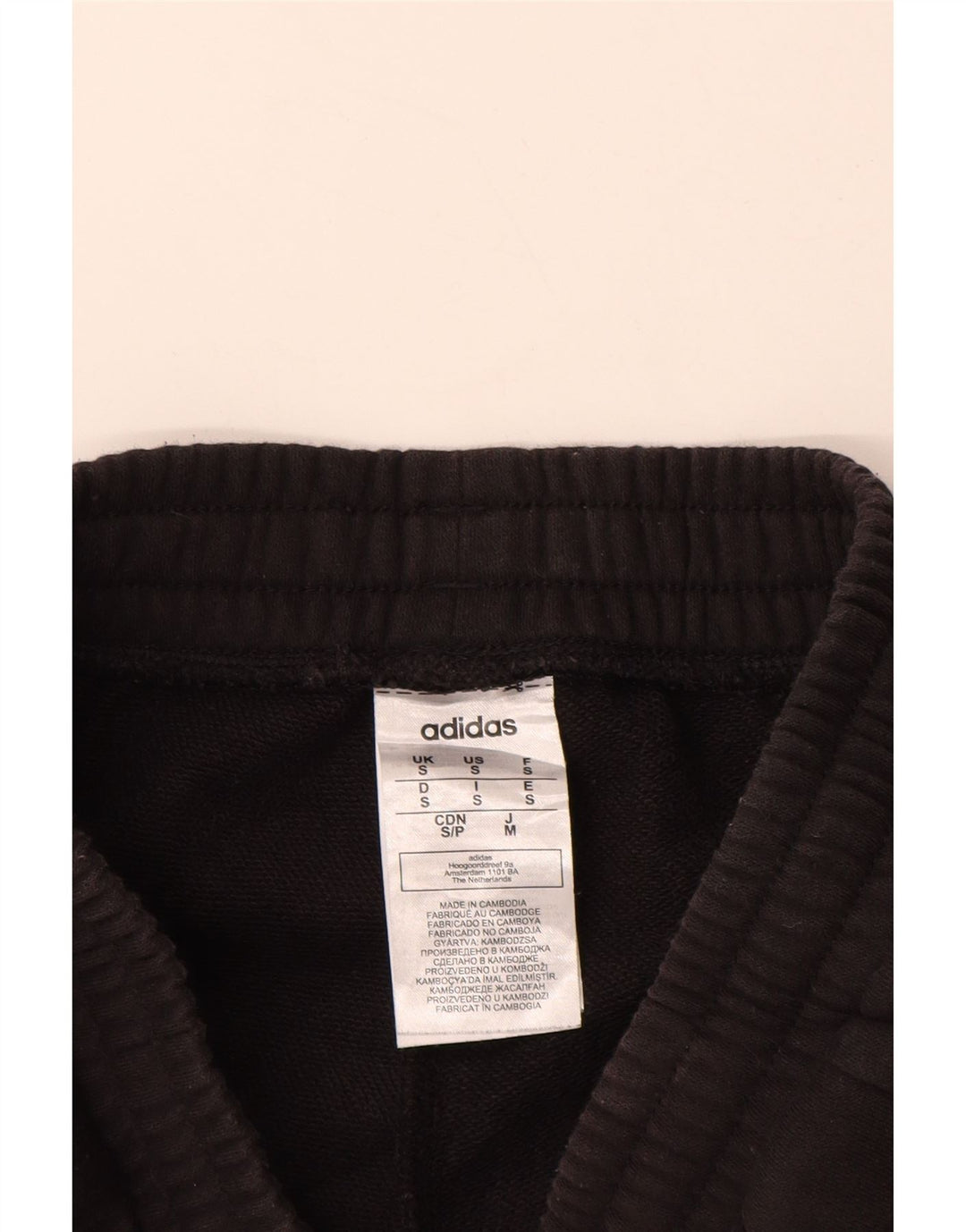 ADIDAS Mens Graphic Tracksuit Calças Joggers Pequeno Algodão Preto