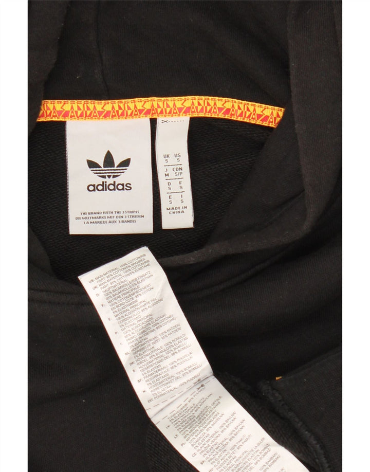 Adidas Mens Hoodie Jumper Pequeno Algodão Preto