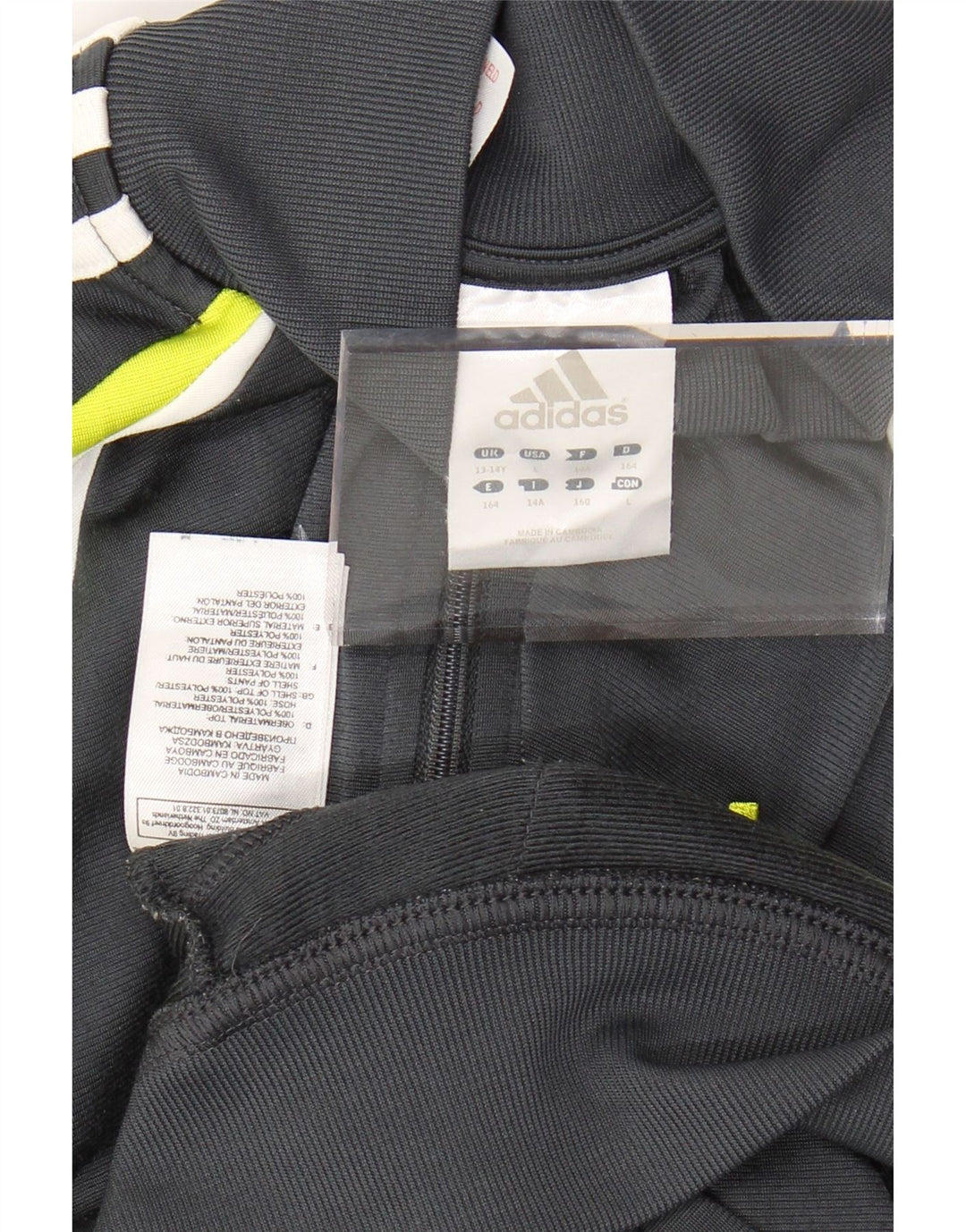 Jaqueta ADIDAS Meninos Treino Top 13-14 Anos Cinza Colourblock Poliéster