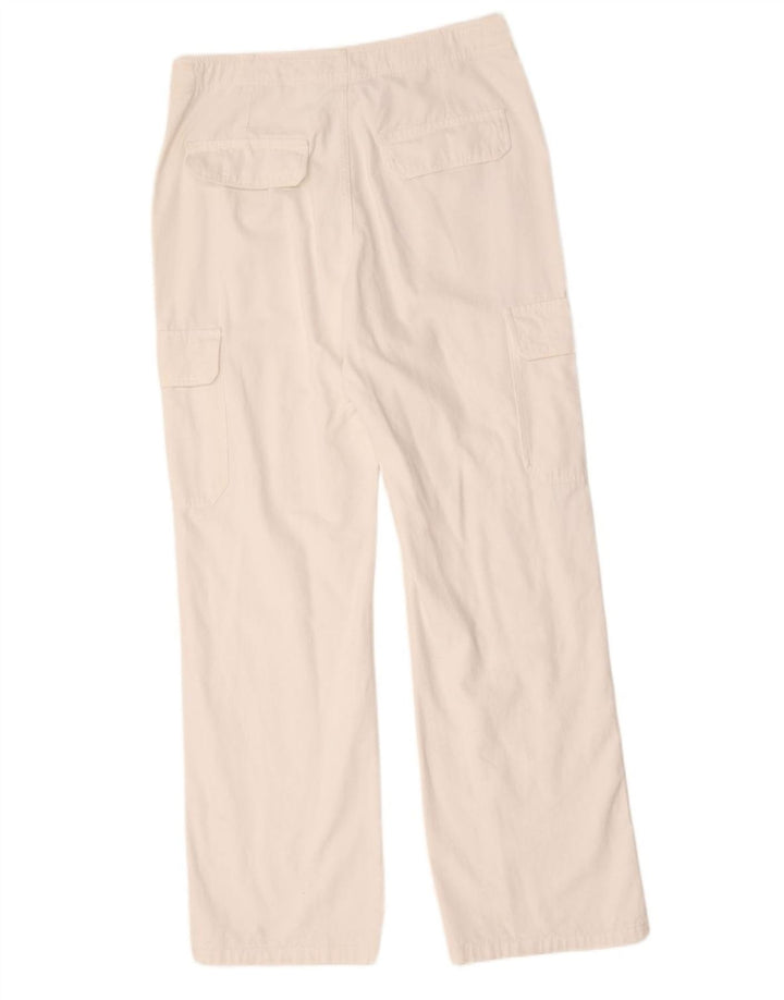 Calça cargo reta feminina Zara EU 42 grande W32 L33 branca
