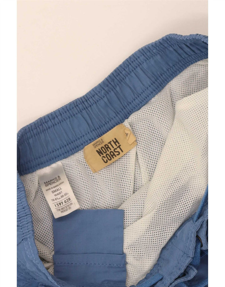 Shorts de natação masculino Marks & Spencer Cargo pequeno azul poliéster