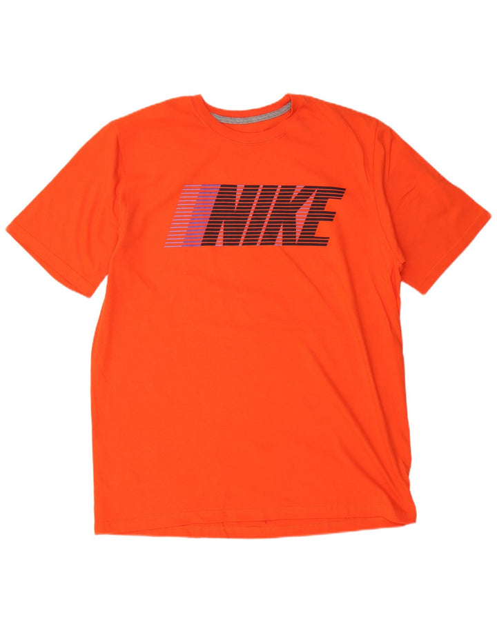 Camiseta masculina NIKE Regular Fit Graphic Top XL Laranja Algodão