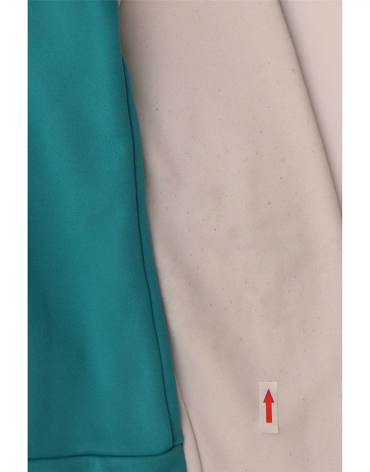 Suéter adidas feminino com capuz e zíper UK 12 médio branco colorblock poliéster