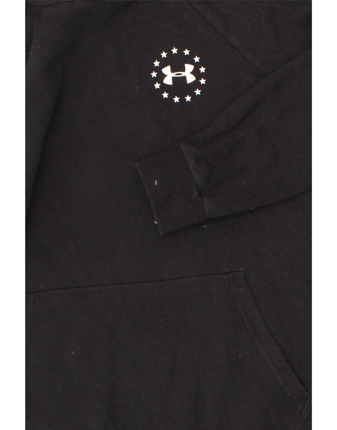 UNDER ARMOUR Mens Cold Gear Graphic Hoodie Jumper Medium Black Cotton Vintage Under Armour and Second-Hand Under Armour from Messina Hembry 