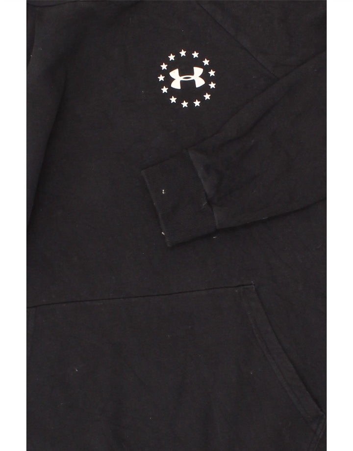 UNDER ARMOUR Mens Cold Gear Graphic Hoodie Jumper Medium Black Cotton Vintage Under Armour and Second-Hand Under Armour from Messina Hembry 