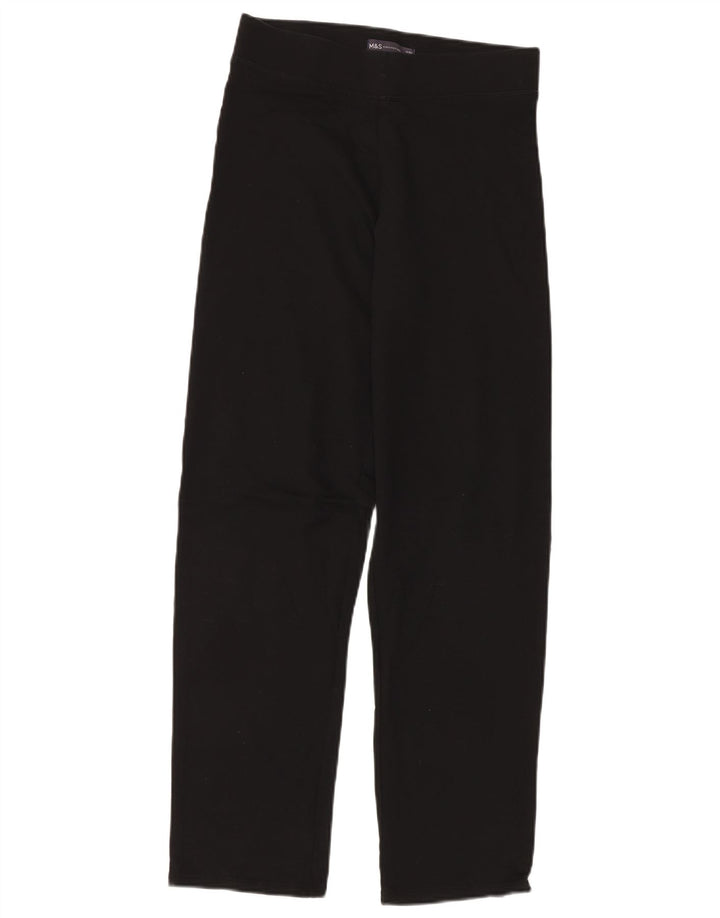 Calça de treino feminina MARKS & SPENCER Reino Unido 10 pequeno algodão preto