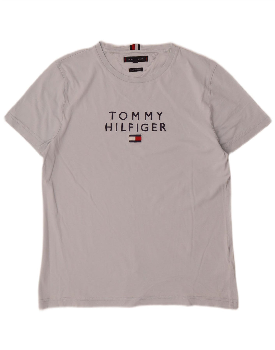 Camiseta masculina Tommy Hilfiger com estampa gráfica cinza médio algodão