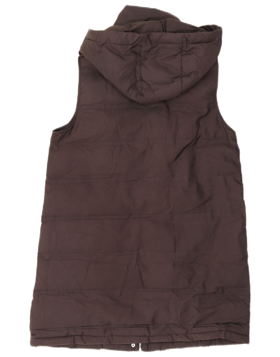 Colete acolchoado com capuz feminino Zara UK 14 médio preto