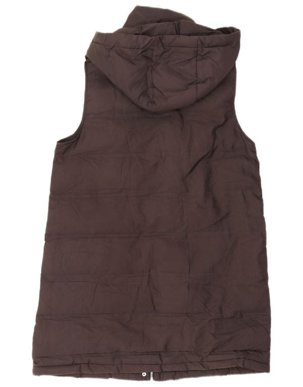 Colete acolchoado com capuz feminino Zara UK 14 médio preto