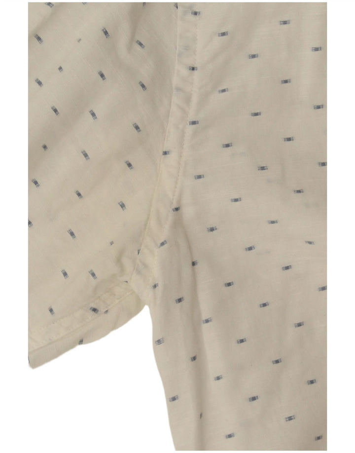Camisa masculina Tommy Hilfiger pequena algodão manchado branco