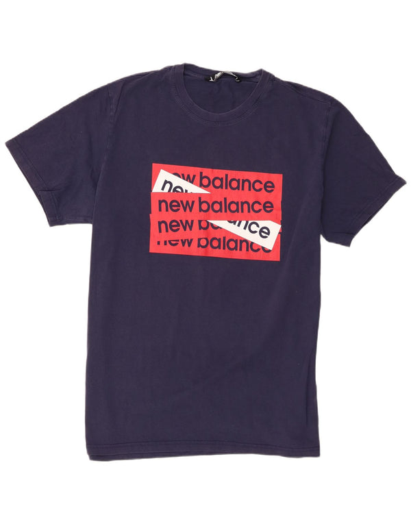 Camiseta gráfica masculina New Balance 2XL algodão azul marinho