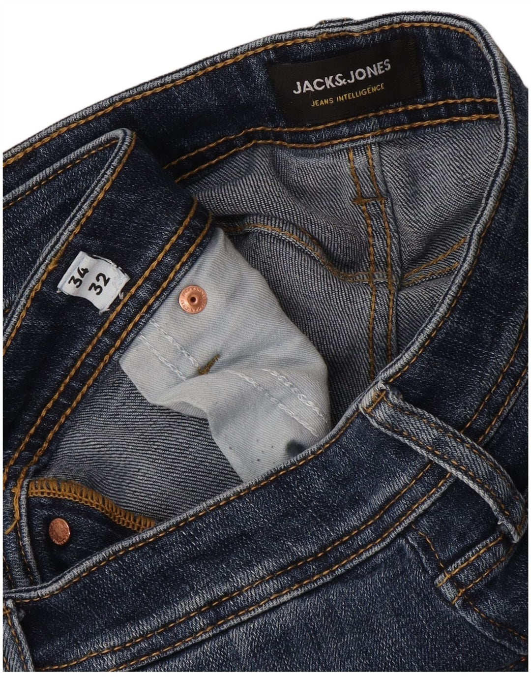 Jack & Jones Masculino Mike Slim Jeans W34 L32 Azul