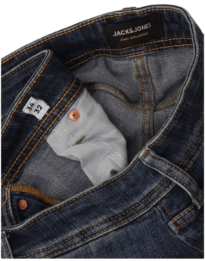 Jack & Jones Masculino Mike Slim Jeans W34 L32 Azul