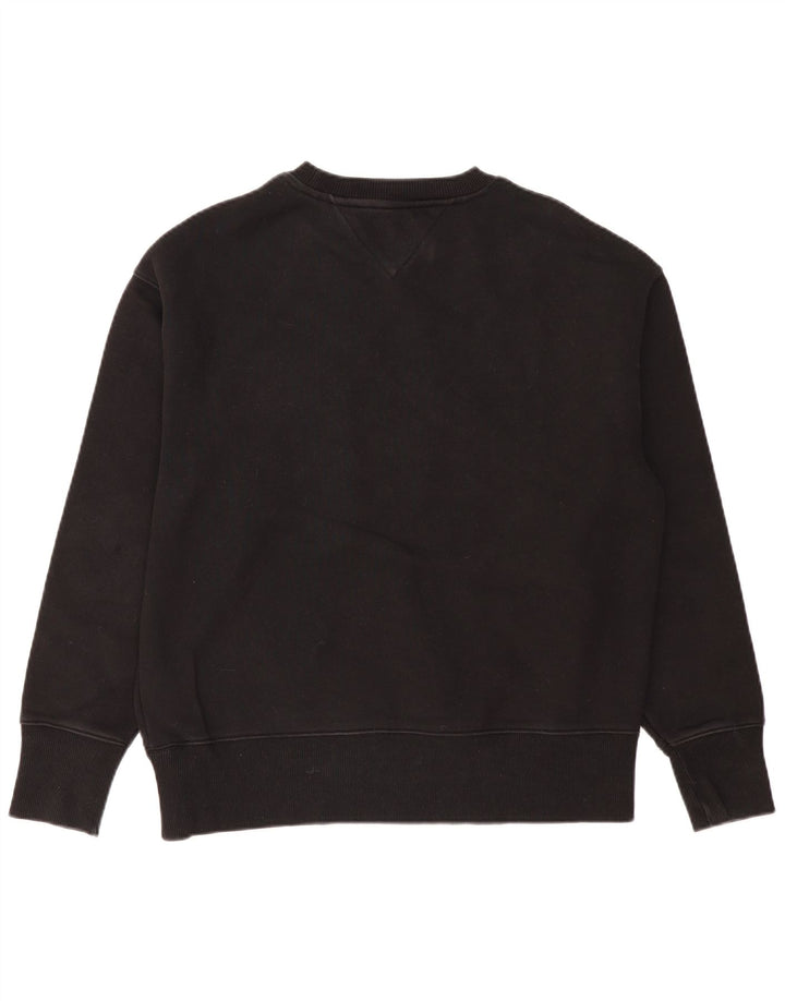 TOMMY HILFIGER moletom gráfico masculino jumper grande algodão preto