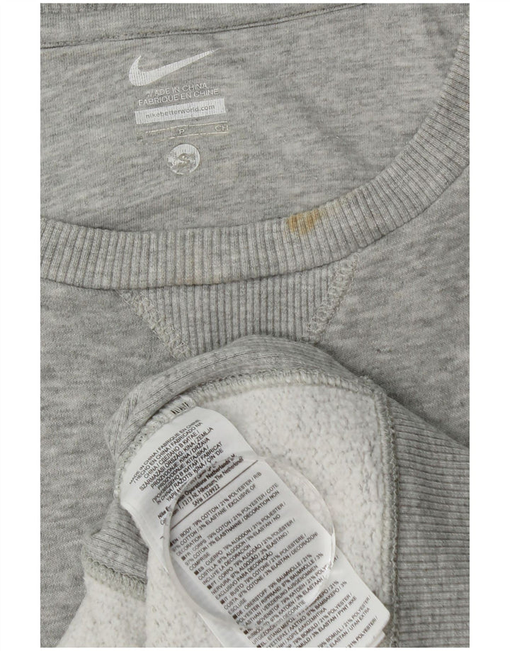 Moletom masculino Nike Jumper pequeno cinza manchado de algodão