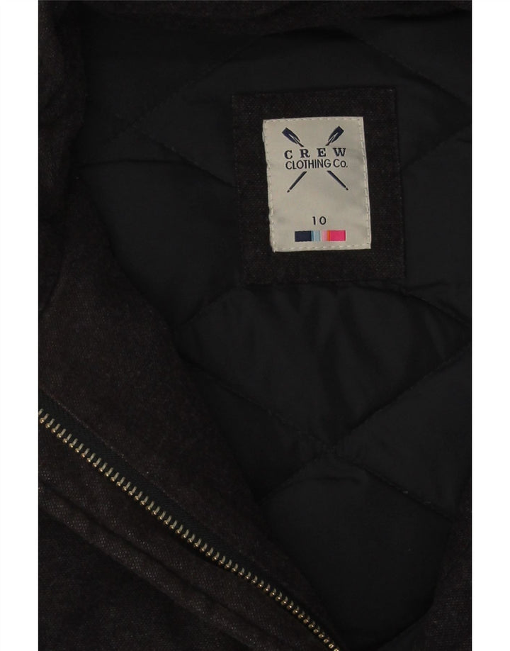 Jaqueta acolchoada feminina grande da Crew Clothing UK 10 algodão preto pequeno
