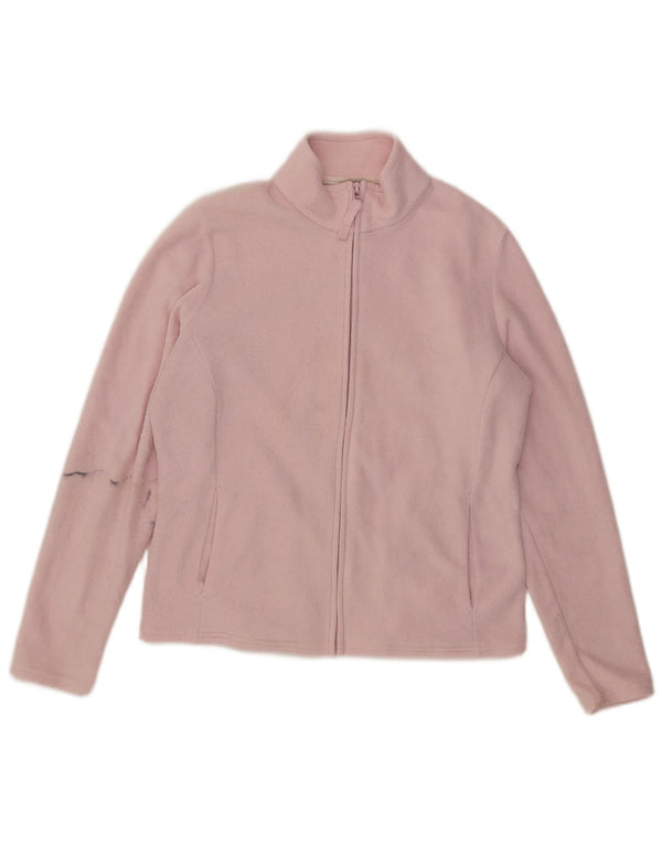 Jaqueta de lã feminina Marks & Spencer Reino Unido 14 grande poliéster rosa