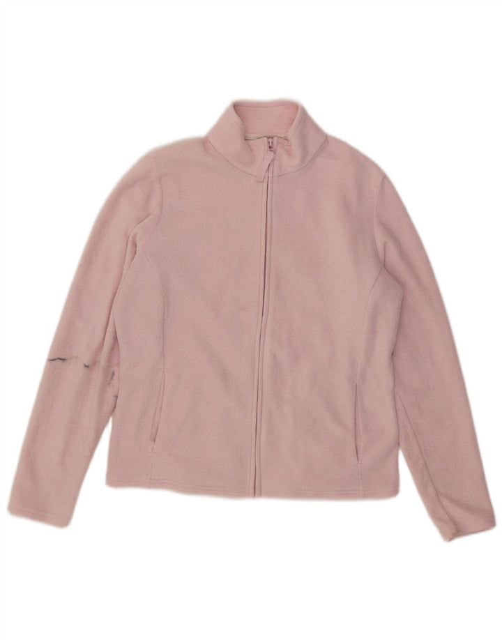 Jaqueta de lã feminina Marks & Spencer Reino Unido 14 grande poliéster rosa