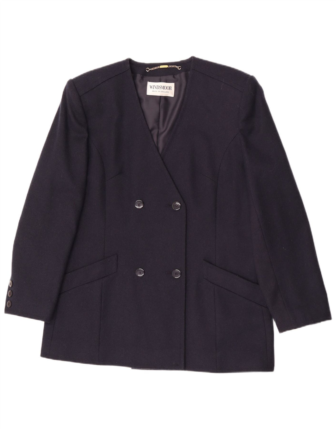 Jaqueta blazer feminina Windsmoor com peito duplo Reino Unido 16 grande azul marinho