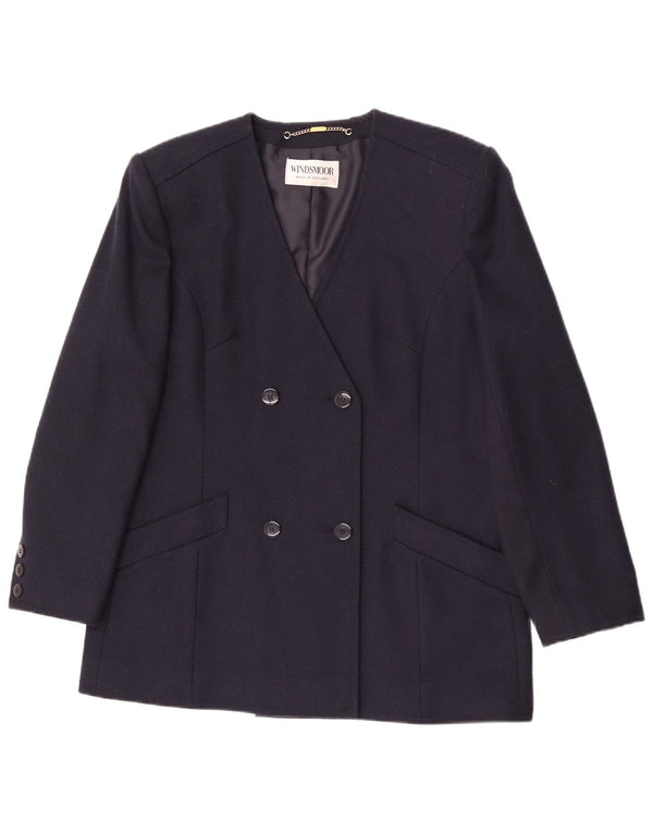 Jaqueta blazer feminina Windsmoor com peito duplo Reino Unido 16 grande azul marinho