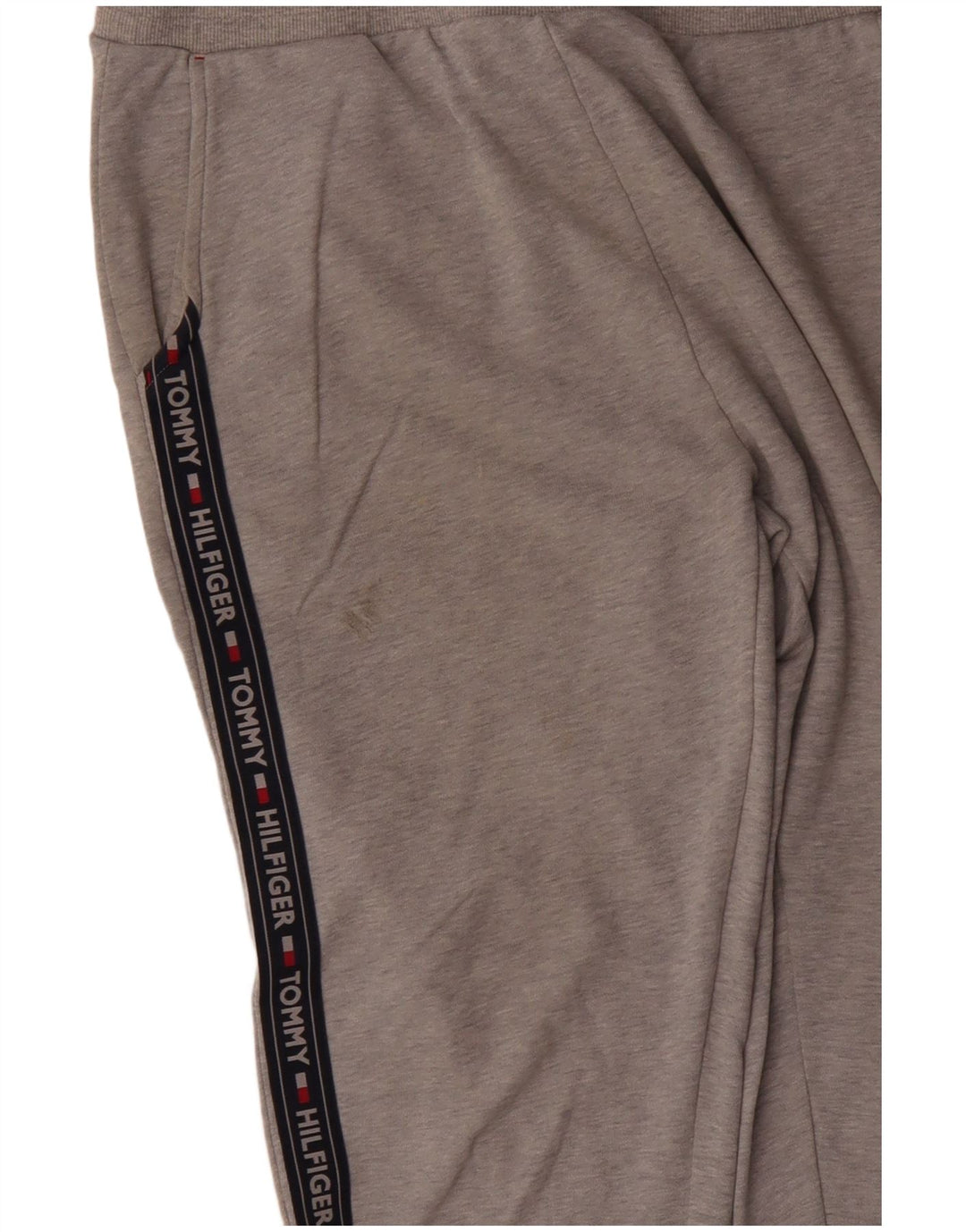 Calça esportiva masculina Tommy Hilfiger com estampa gráfica XL cinza manchada
