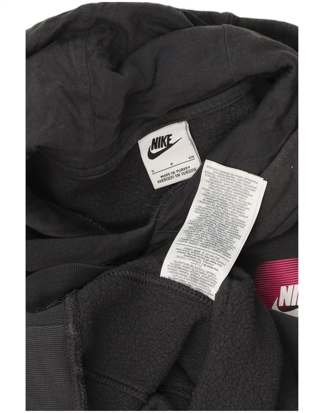 Jumper com capuz gráfico masculino Nike pequeno algodão cinza