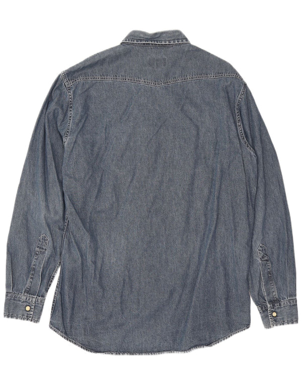 Camisa jeans masculina Brooksfield XL azul algodão