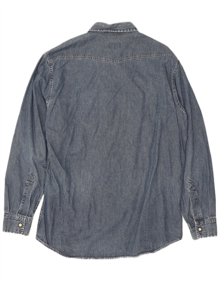 Camisa jeans masculina Brooksfield XL azul algodão