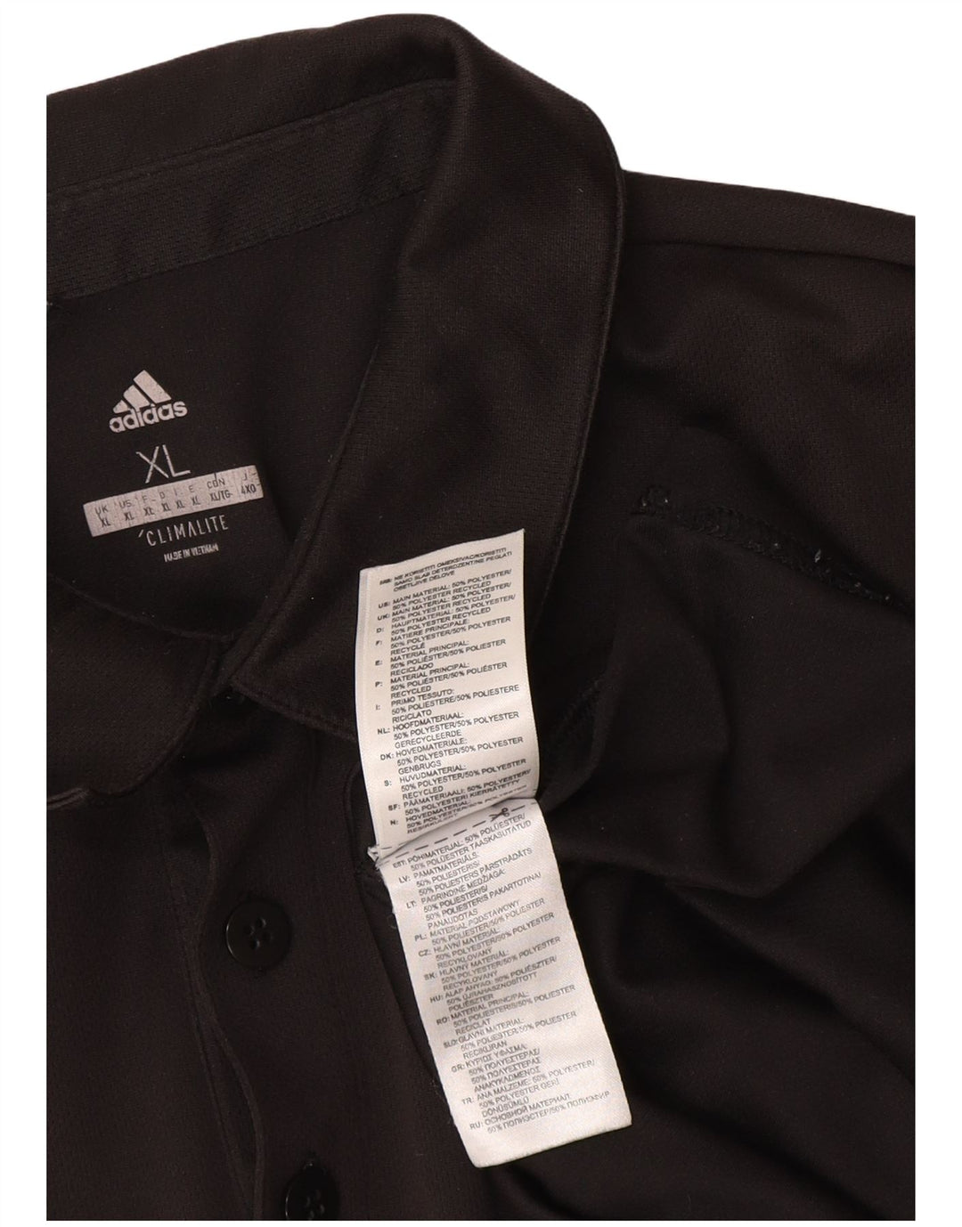 Adidas Mens Climalite Polo XL Preto Poliéster