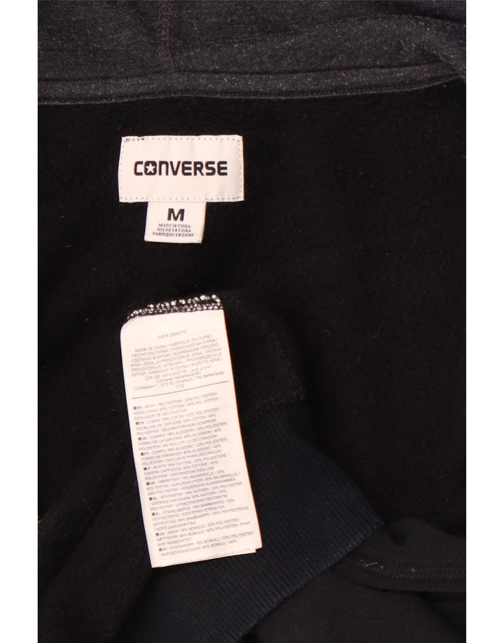 Suéter feminino com capuz CONVERSE Chuck Taylor Zip Reino Unido 14 algodão preto médio