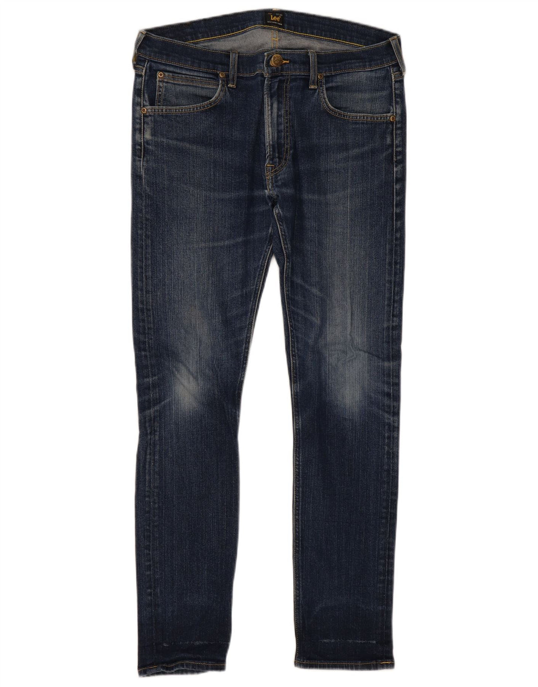 Lee Womens Luke Slim Jeans W34 L32 Azul Algodão