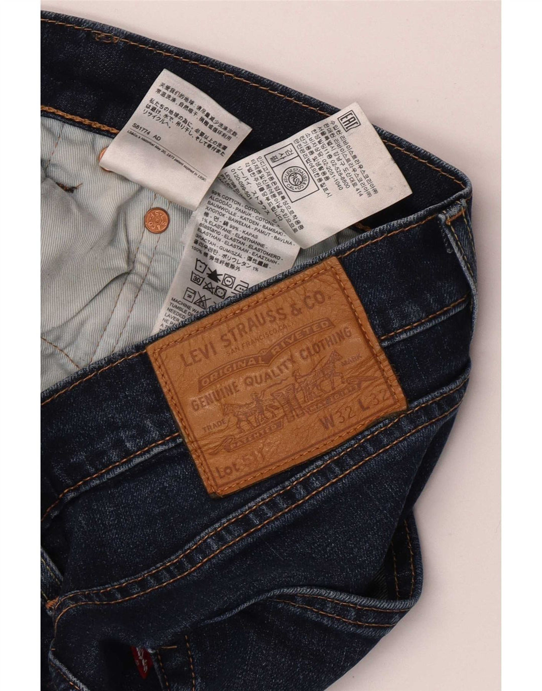 Calça jeans masculina Levi's 511 Tapered Slim W32 L29 azul algodão