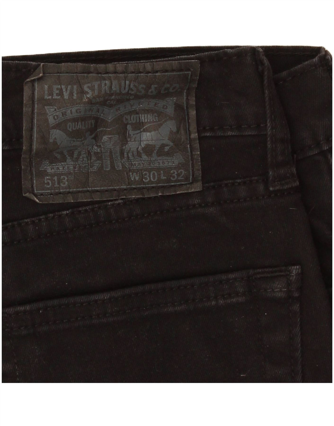 Levi's Masculino 513 Slim Straight Jeans W30 L32 Algodão Preto