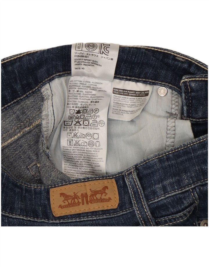 Calça jeans feminina Levi's 518 Super Low Bootcut W28 L32 azul algodão