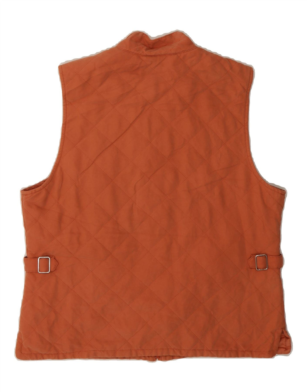 ORVIS Womens Quilted Gilet UK 14 Medium Orange Polyester Vintage Orvis and Second-Hand Orvis from Messina Hembry 