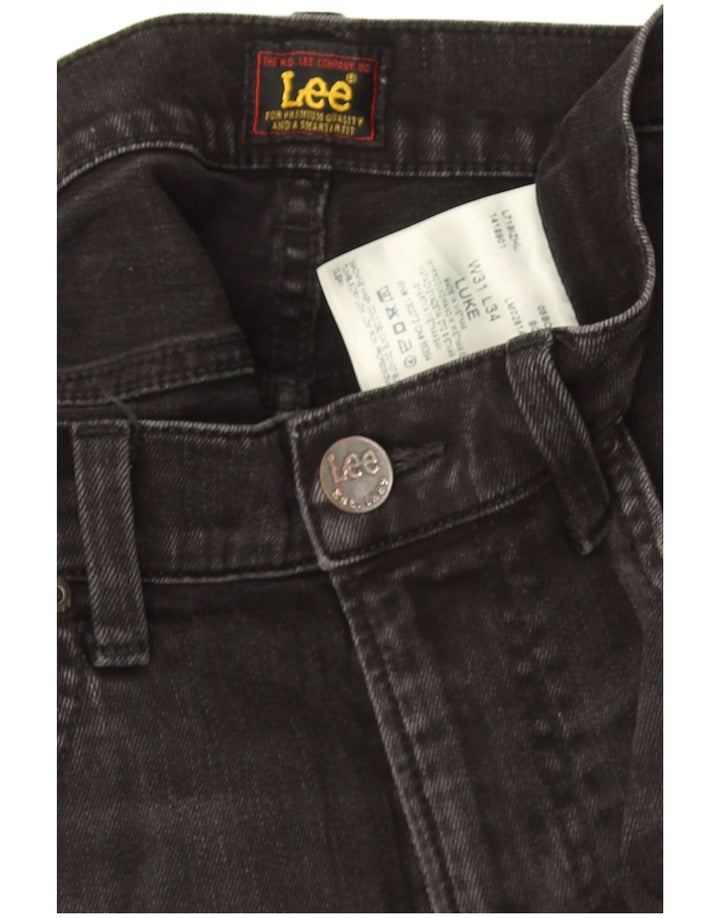 Lee Mens Luke Slim Jeans W31 L31 Algodão Preto