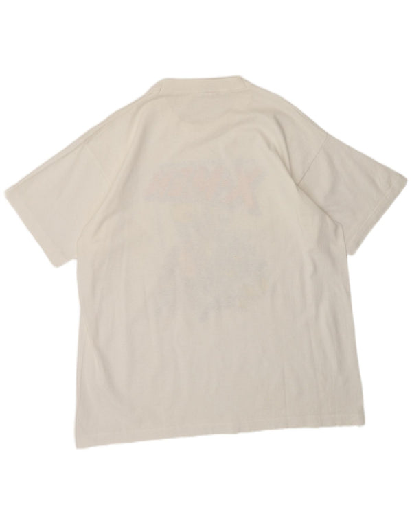 Camiseta gráfica masculina vintage Marvel Entertainment X-Men Top XL branco anos 90