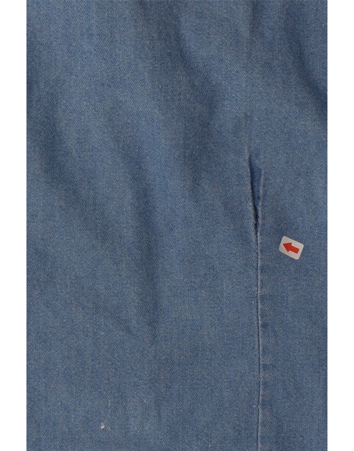 Camisa jeans feminina vintage Reino Unido 14 grande azul