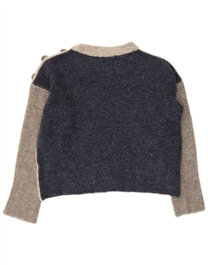Suéter feminino Marks & Spencer com gola redonda Reino Unido 14 cinza médio