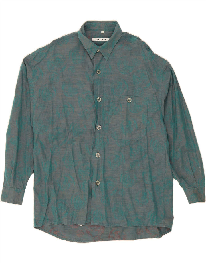 PACKARD Mens Abstract Pattern Shirt Medium Green Cotton Vintage Packard and Second-Hand Packard from Messina Hembry 