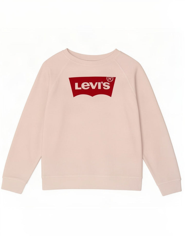 Moletom gráfico feminino Levi's Jumper UK 14 médio algodão branco