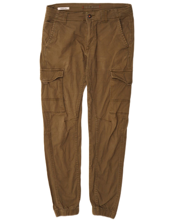Calça cargo masculina Jack & Jones Paul Tapered Joggers W29 L30 algodão cáqui
