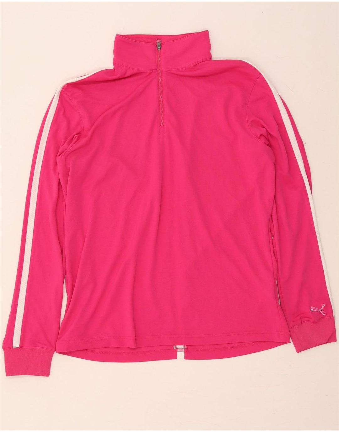 Top de treino feminino Puma com zíper e gola grande, Reino Unido 14 Médio Rosa