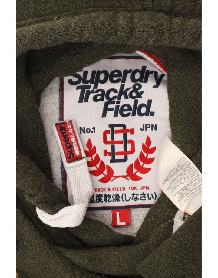 SUPERDRY moletom com capuz gráfico masculino grande algodão verde