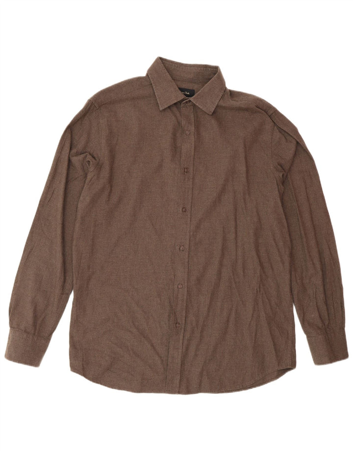 Camisa masculina MASSIMO DUTTI grande algodão marrom