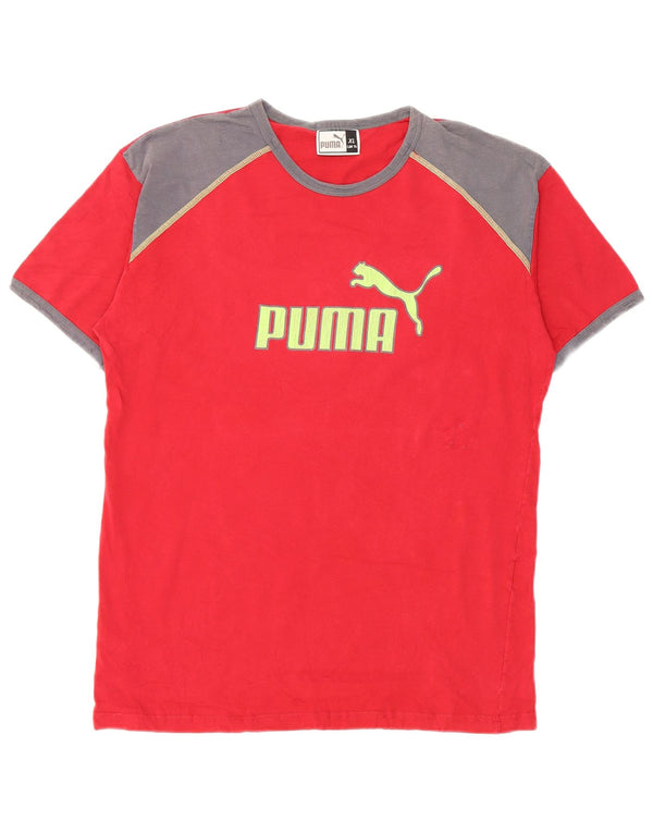 Puma Camiseta Masculina Graphic Top XL Vermelho Colorblock Algodão